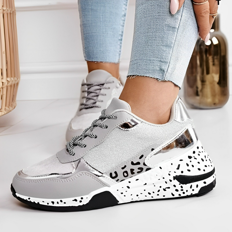 Lindsey Platform Sneakers | Moderne Damensneaker mit Mustern und Schnürsenkeln