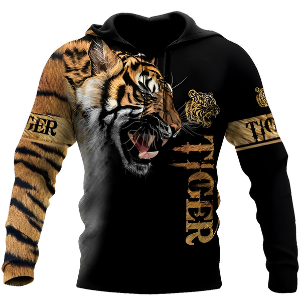 Lucas Men Hoodie | Lässige Kapuzensweatshirts mit 3D-Tiger-Print