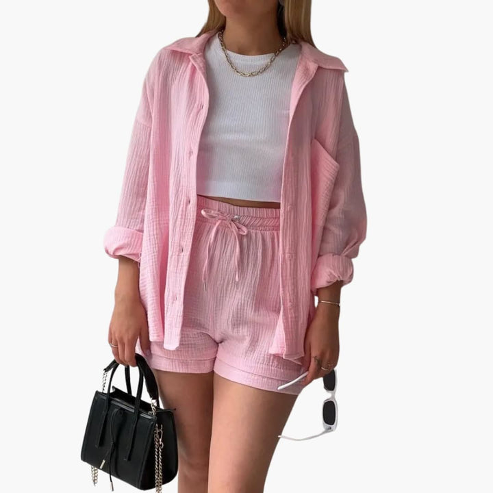 Musselin Zweiteiler für Damen - Luftiges Co-ord Set für Sommer