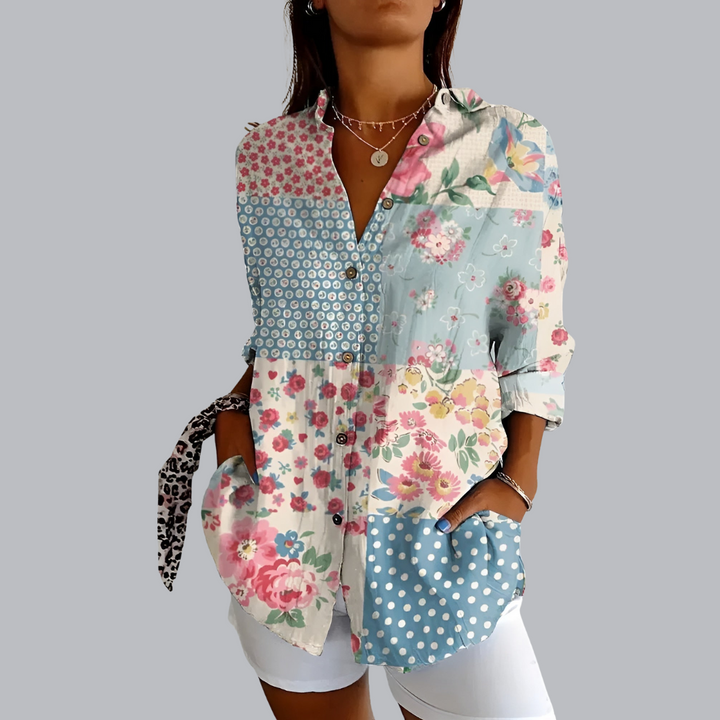 Tunika für Damen - Luftige Elegante Bluse mit Print für Sommer