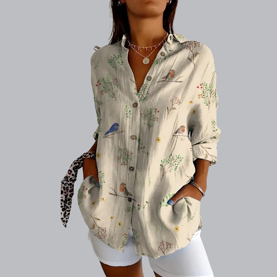 Tunika für Damen - Luftige Elegante Bluse mit Print für Sommer