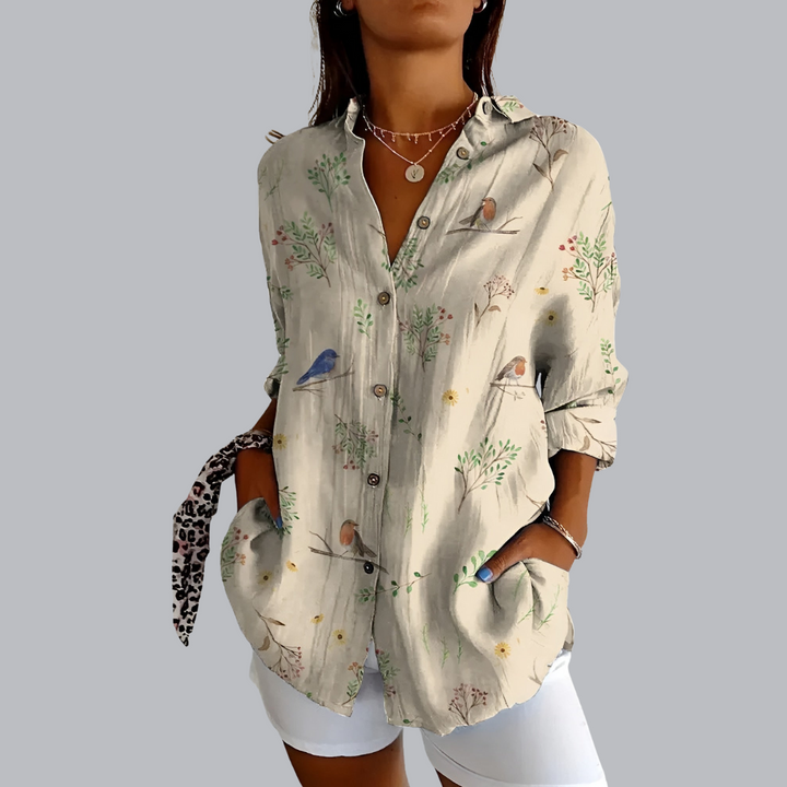 Tunika für Damen - Luftige Elegante Bluse mit Print für Sommer
