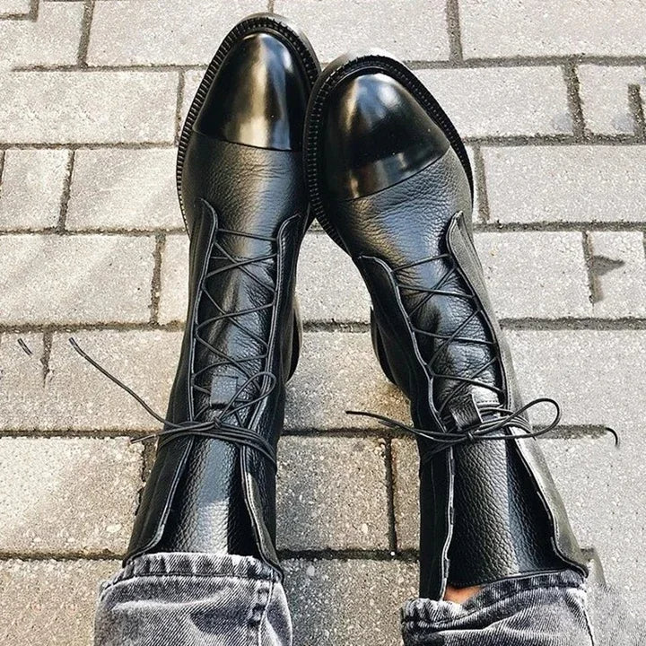 Stiefel für Damen - Vintage Stiefel mit Absatz für Sommer
