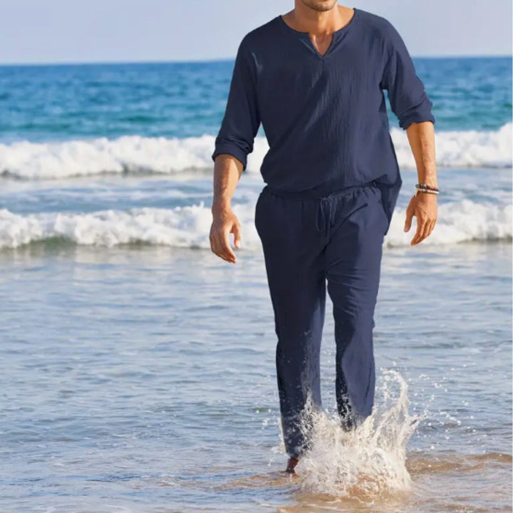 Zweiteiler für Herren - Leichtes Sommer-Set mit Hemd und Hose