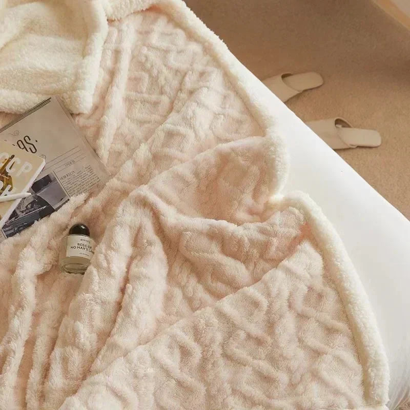Kuscheldecke Fleece Winter warm - Weiche Wolldecke Herbst kuschelig für Sofa Bett Wohnzimmer