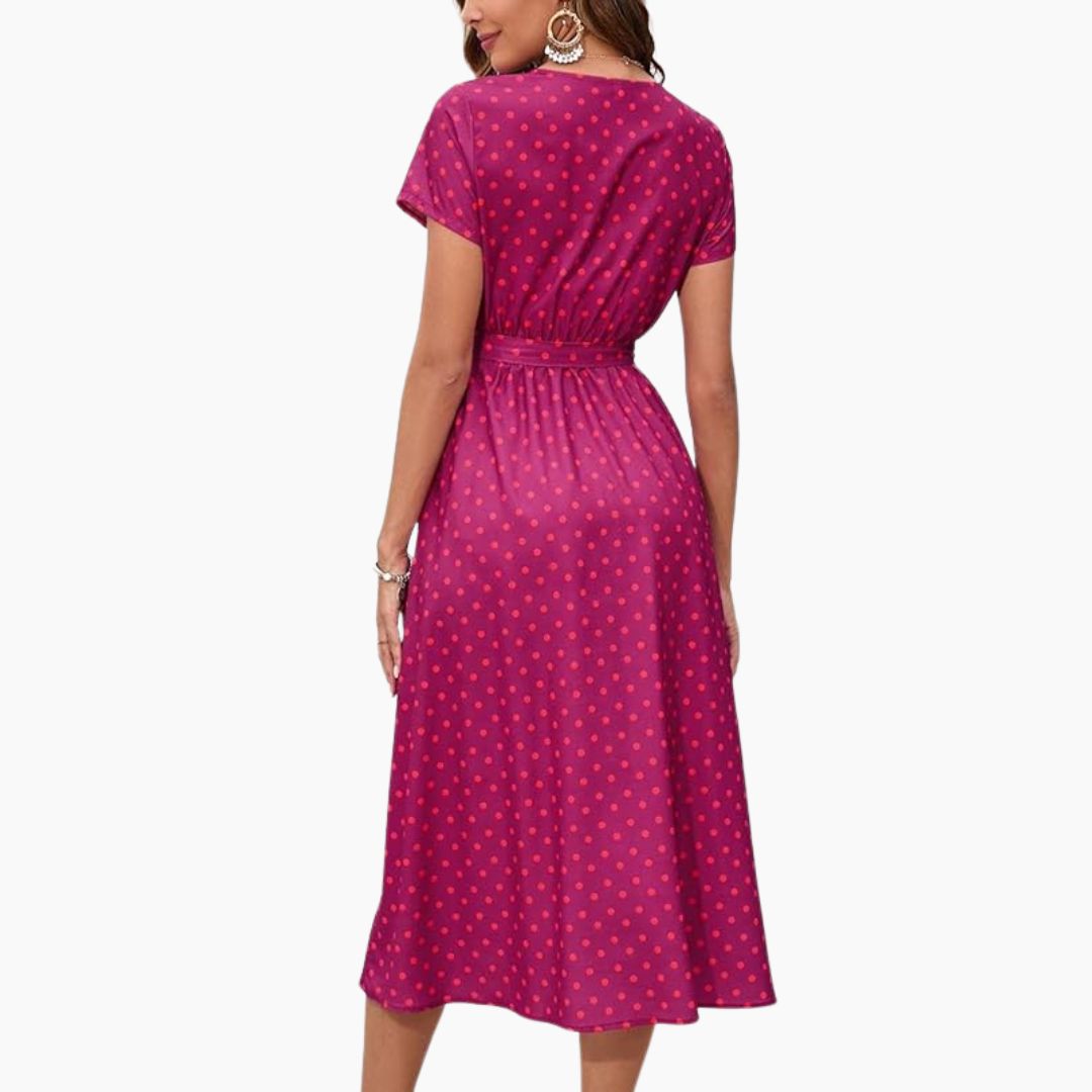 Sommerkleid für Damen – Elegantes Wickelkleid mit Blätterprint