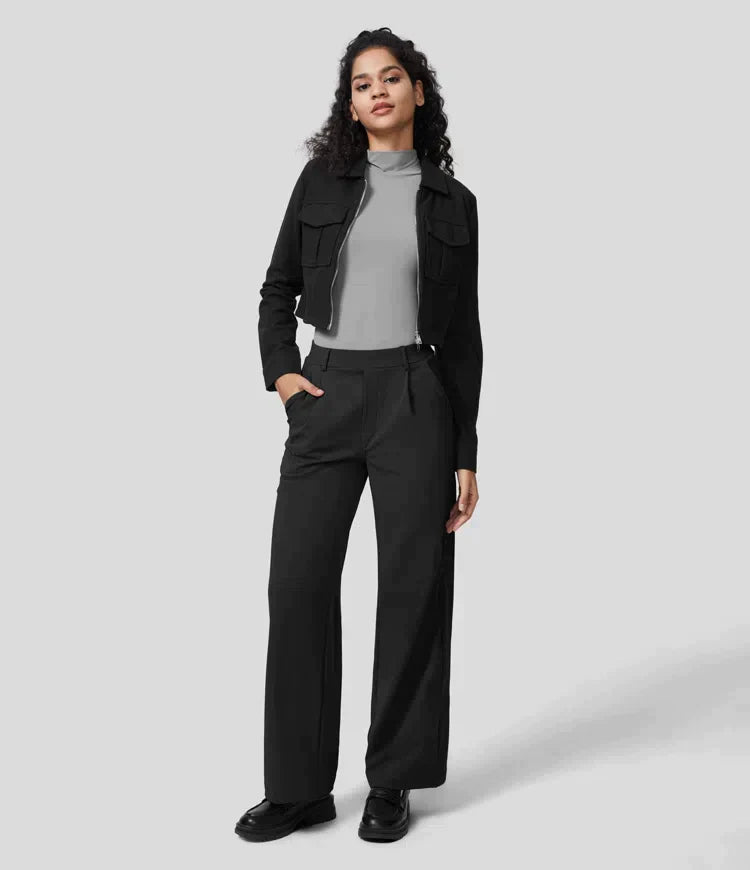 Palazzo Hose für Damen - Elegant Hohe Taillen Marlenehose