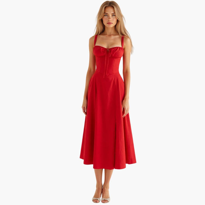 Sommerkleid für Damen - Elegantes Maxi Brautjungfernkleid mit Corsage