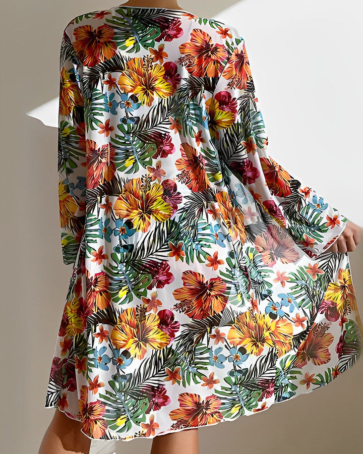 Bikini für Damen - Tropischer Bikini mit passendem Shirt für den Sommer