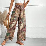 Mia Bunte Hosen | Boho-bedruckte Sommer-Hochbundhosen