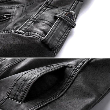 Lederjacke für den Herbst - Premium Übergangsjacke mit Kapuze für Herren