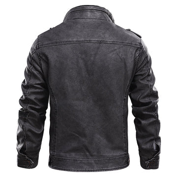 Lederjacke für den Herbst - Premium Übergangsjacke mit Kapuze für Herren