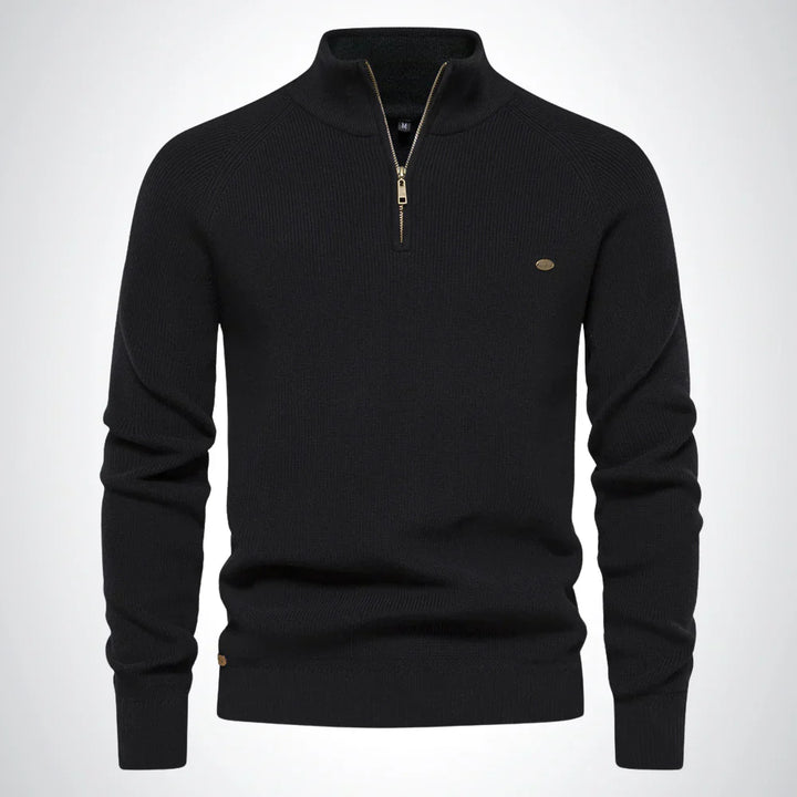 Troyer für den Herbst - Baumwoll-Pullover mit Halb Zip für Herren