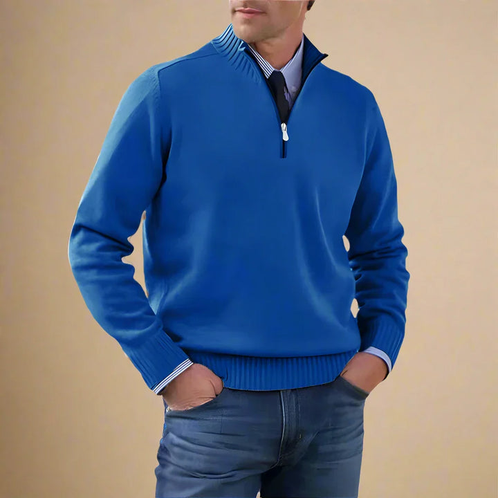 Troyer für kalte Tage - Business Casual Strickpullover mit Reißverschluss für Herren