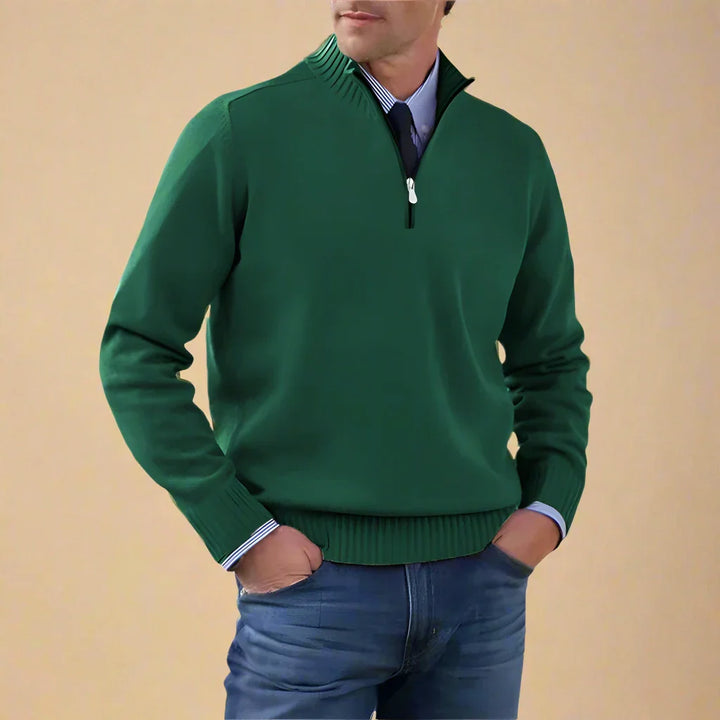 Troyer für kalte Tage - Business Casual Strickpullover mit Reißverschluss für Herren