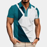 James Poloshirt | Stilvolles Zigzag-Poloshirt mit kurzen Ärmeln und Reißverschluss für Herren