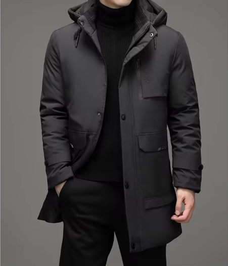 Xite Prestige Parka | Langer Eleganter Wasserdichter Wintermantel Herren mit tiefen Taschen