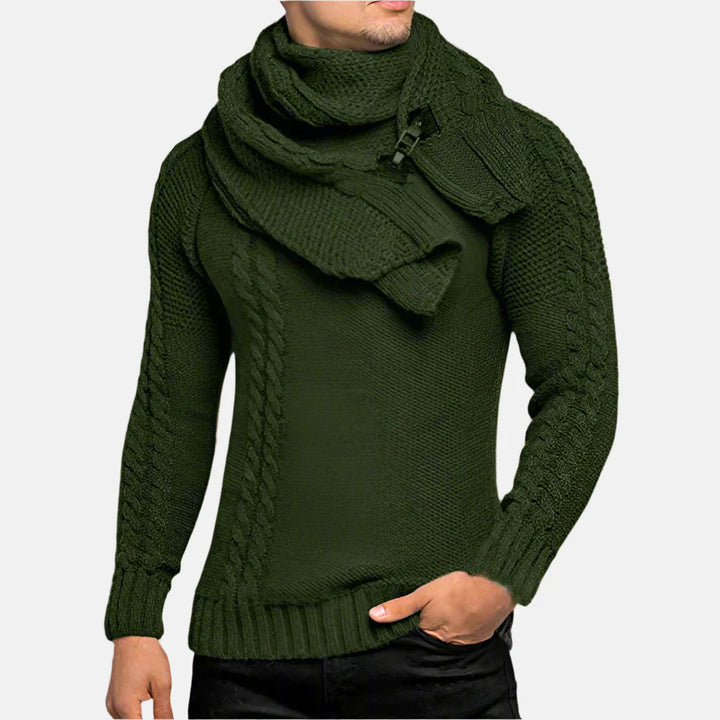 Rollkragenpullover für Kalte Tage - Stilvolle Strickpullover mit Mega Kragen und Zopfmuster für Herren