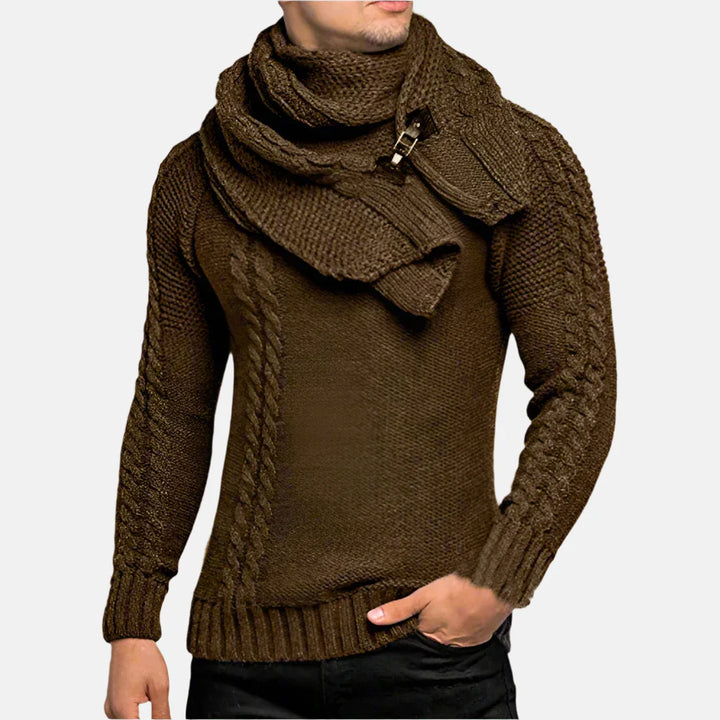 Rollkragenpullover für Kalte Tage - Stilvolle Strickpullover mit Mega Kragen und Zopfmuster für Herren