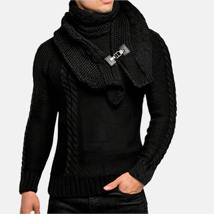 Rollkragenpullover für Kalte Tage - Stilvolle Strickpullover mit Mega Kragen und Zopfmuster für Herren
