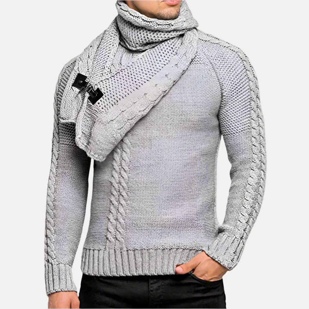 Rollkragenpullover für Kalte Tage - Stilvolle Strickpullover mit Mega Kragen und Zopfmuster für Herren