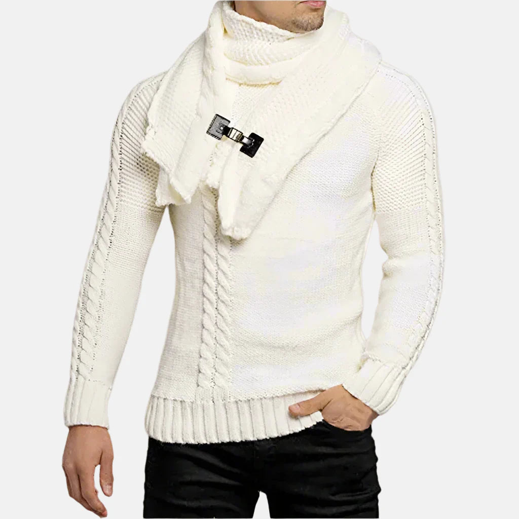 Rollkragenpullover für Kalte Tage - Stilvolle Strickpullover mit Mega Kragen und Zopfmuster für Herren