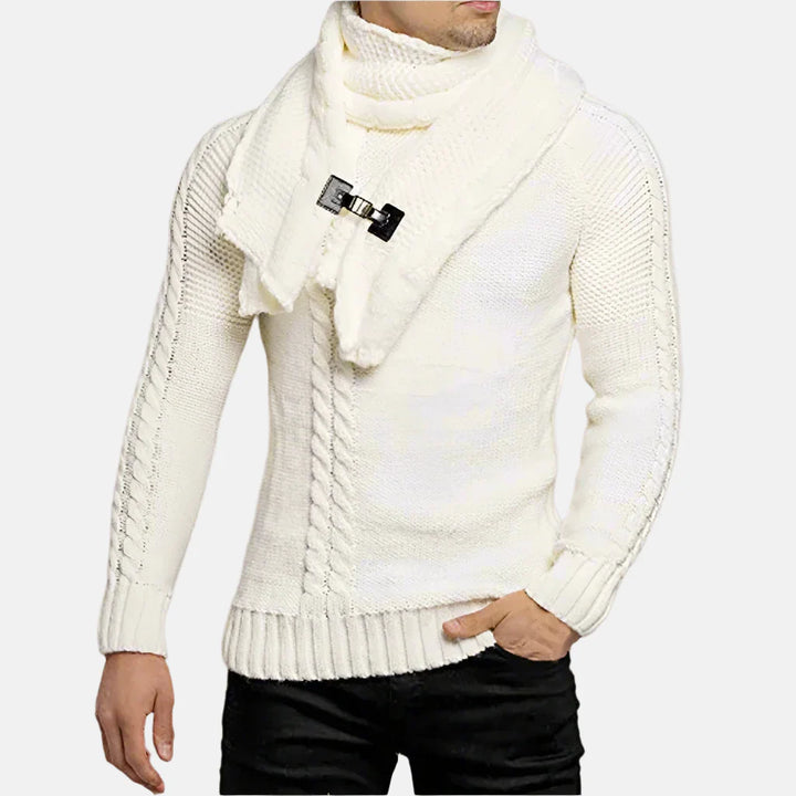 Rollkragenpullover für Kalte Tage - Stilvolle Strickpullover mit Mega Kragen und Zopfmuster für Herren