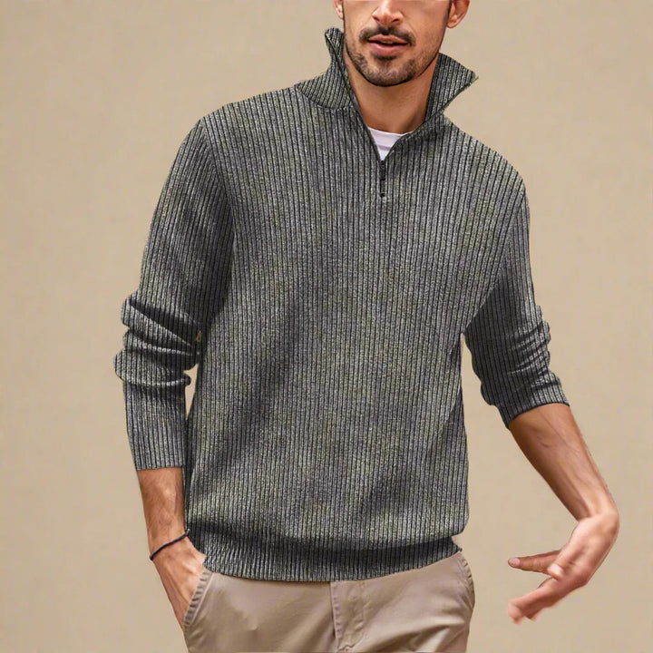 Troyer für den Herbst - Moderner Strick Pullover mit Zip für Herren