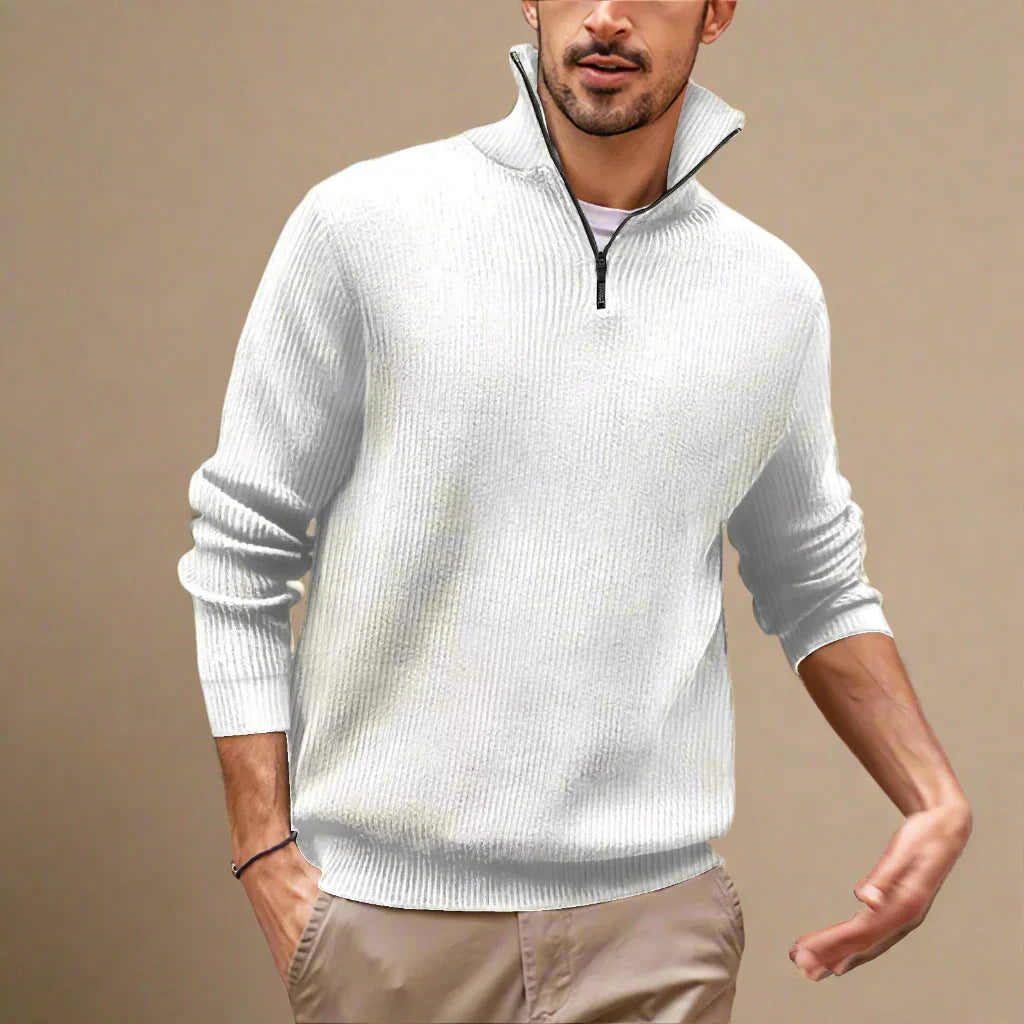 Troyer für den Herbst - Moderner Strick Pullover mit Zip für Herren