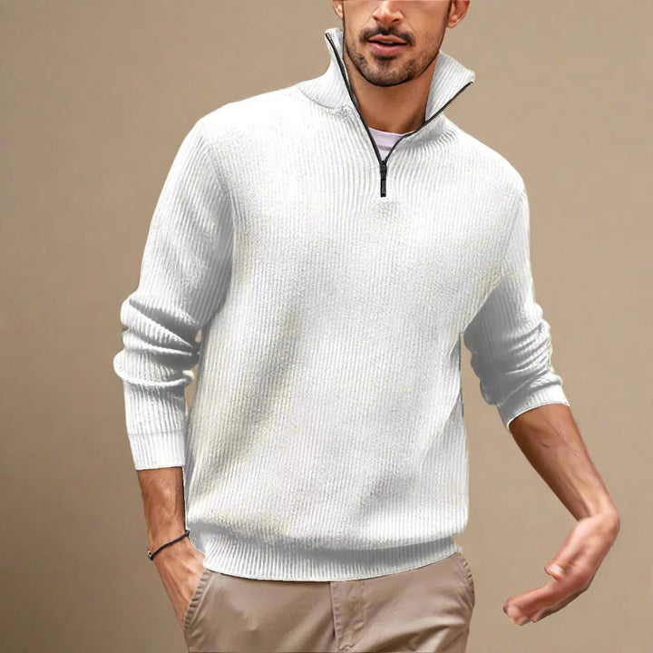 Troyer für den Herbst - Moderner Strick Pullover mit Zip für Herren
