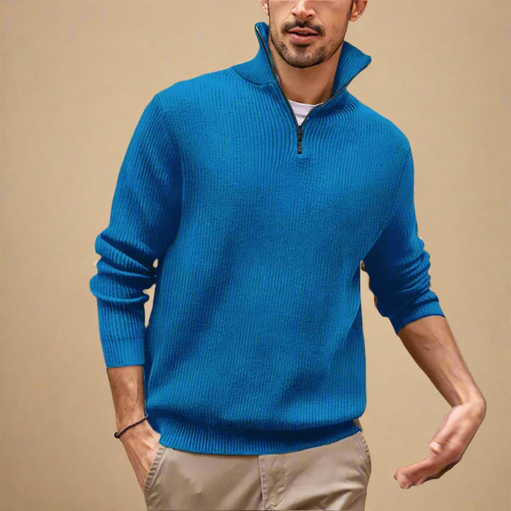 Troyer für den Herbst - Moderner Strick Pullover mit Zip für Herren