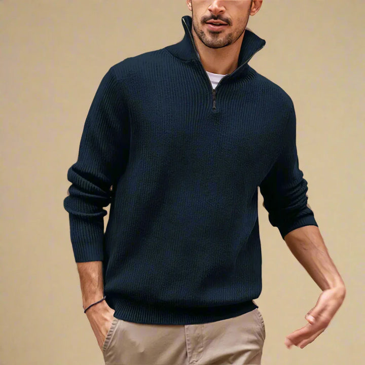 Troyer für den Herbst - Moderner Strick Pullover mit Zip für Herren