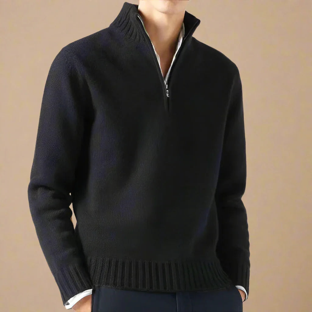 Troyer für den Herbsttage - Stilvolle Strick Pullover mit Reißverschluss für Herren