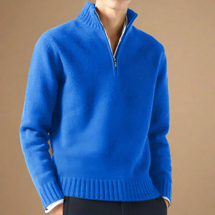 Troyer für den Herbsttage - Stilvolle Strick Pullover mit Reißverschluss für Herren