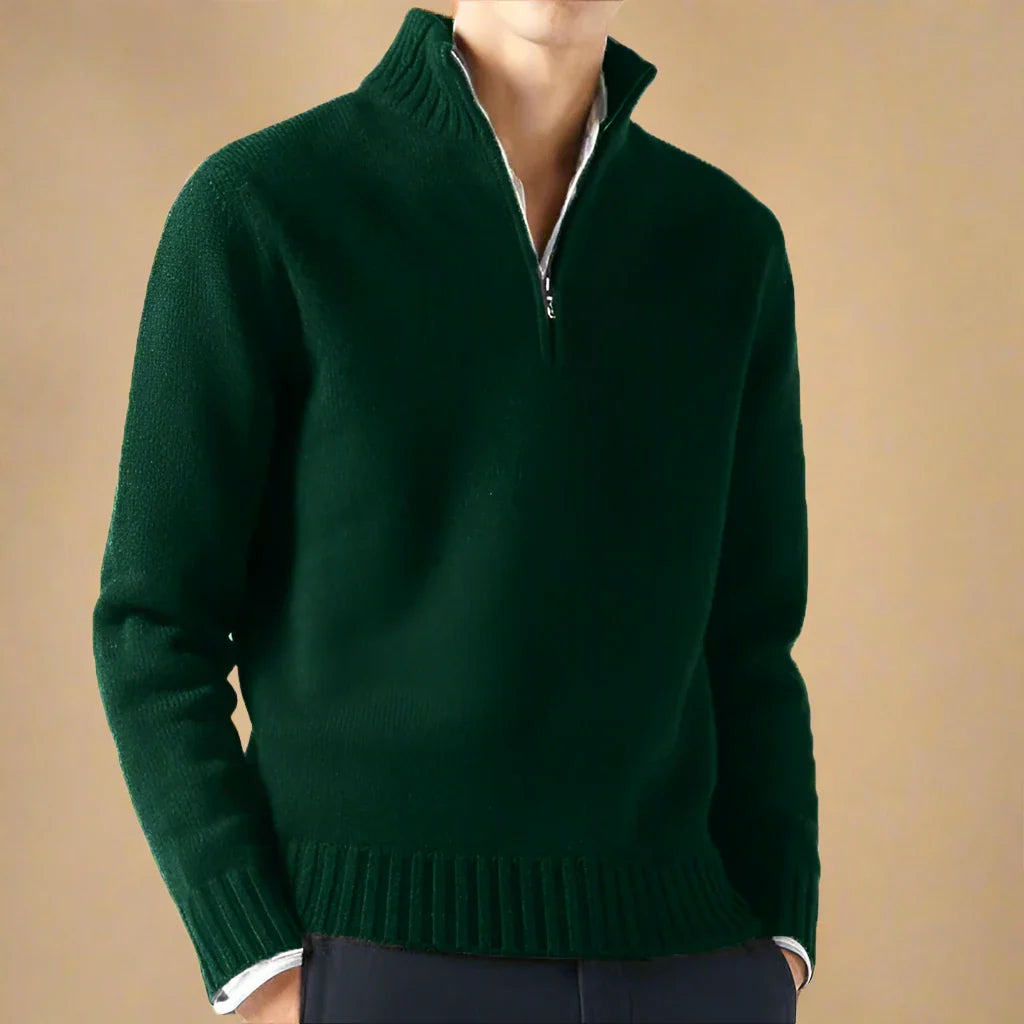 Troyer für den Herbsttage - Stilvolle Strick Pullover mit Reißverschluss für Herren
