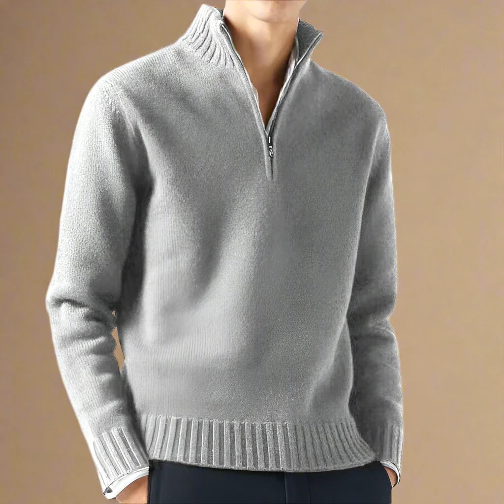 Troyer für den Herbsttage - Stilvolle Strick Pullover mit Reißverschluss für Herren
