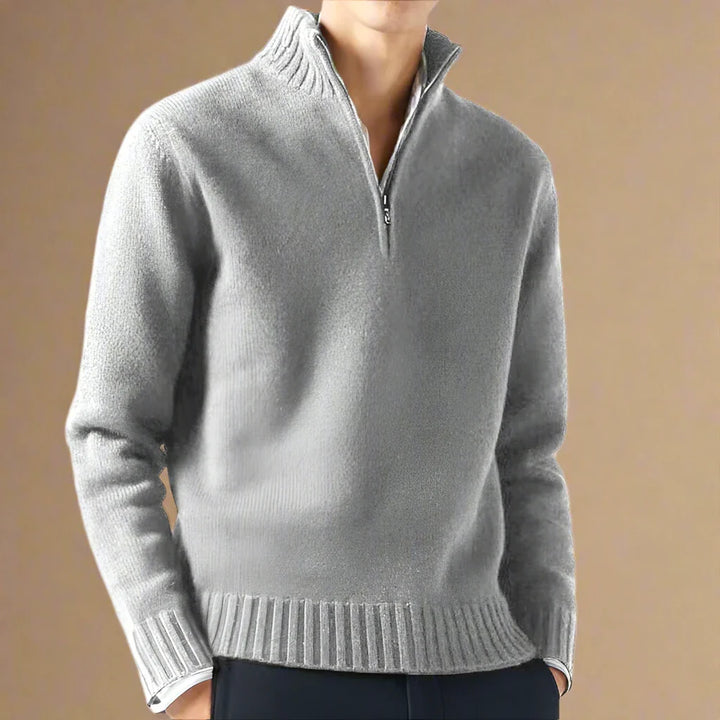 Troyer für den Herbsttage - Stilvolle Strick Pullover mit Reißverschluss für Herren