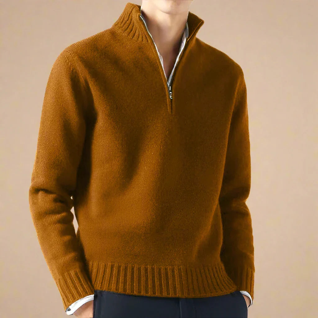 Troyer für den Herbsttage - Stilvolle Strick Pullover mit Reißverschluss für Herren