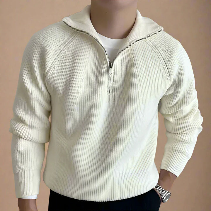 Troyer für Kalte Tage - Casual Half Zip Pullover mit Zopfmuster für Herren