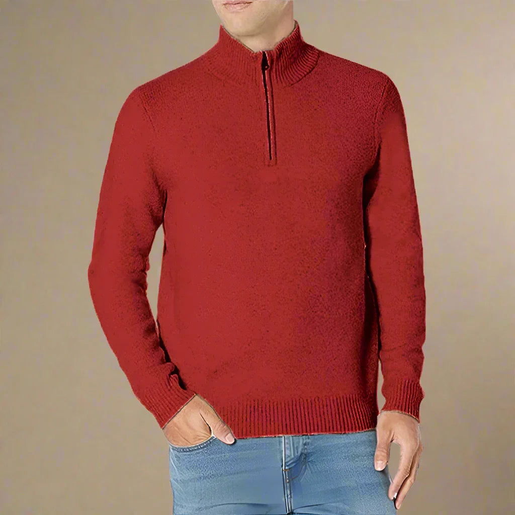 Troyer für Kalte Tage - Premium Strick Zip Pullover für Herren