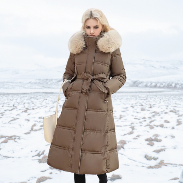 Caudalie Parka | Stilvolle lange Pufferparka mit Fellkragen für Damen