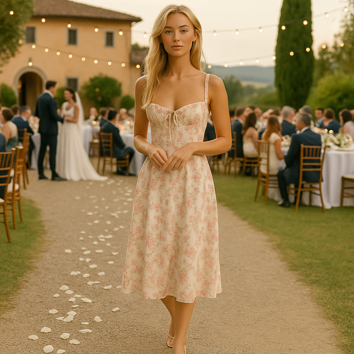 Sommerkleid für Damen - Elegantes Maxi Brautjungfernkleid mit Corsage