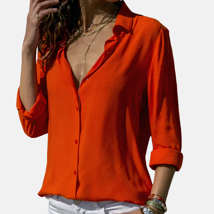 Hemdbluse für Damen  - Leichte Sommer Bluse für stilvolle Business Looks