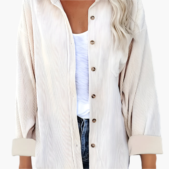 Cordhemd für den Herbst - Stilvolle Rippenflanell Hemdbluse für Damen