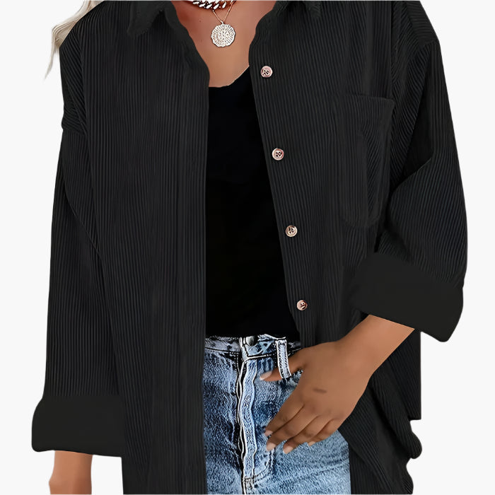 Cordhemd für den Herbst - Stilvolle Rippenflanell Hemdbluse für Damen
