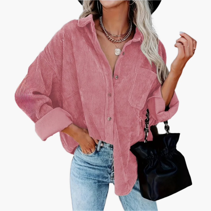 Cordhemd für den Herbst - Stilvolle Rippenflanell Hemdbluse für Damen