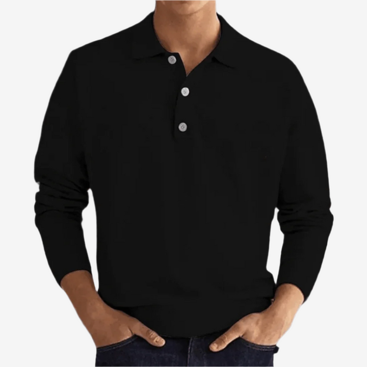 Polo-Pullover für den Herbst - Stillvolle Strick Langarm Polo für Herren