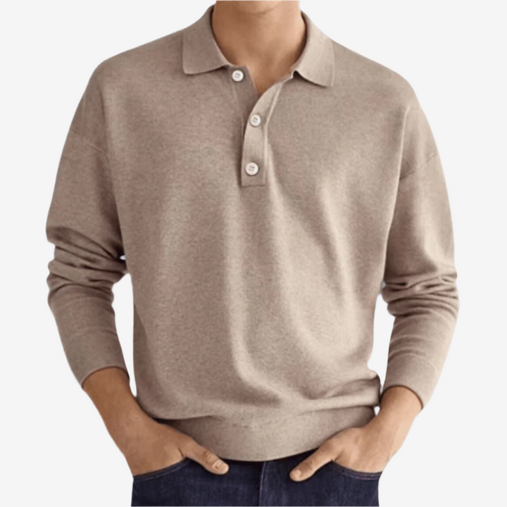 Polo-Pullover für den Herbst - Stillvolle Strick Langarm Polo für Herren