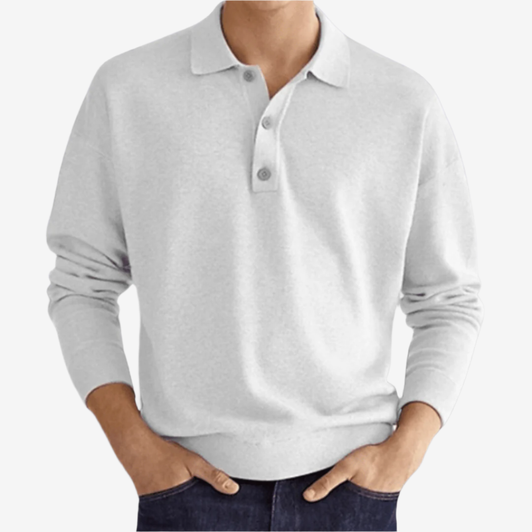 Polo-Pullover für den Herbst - Stillvolle Strick Langarm Polo für Herren