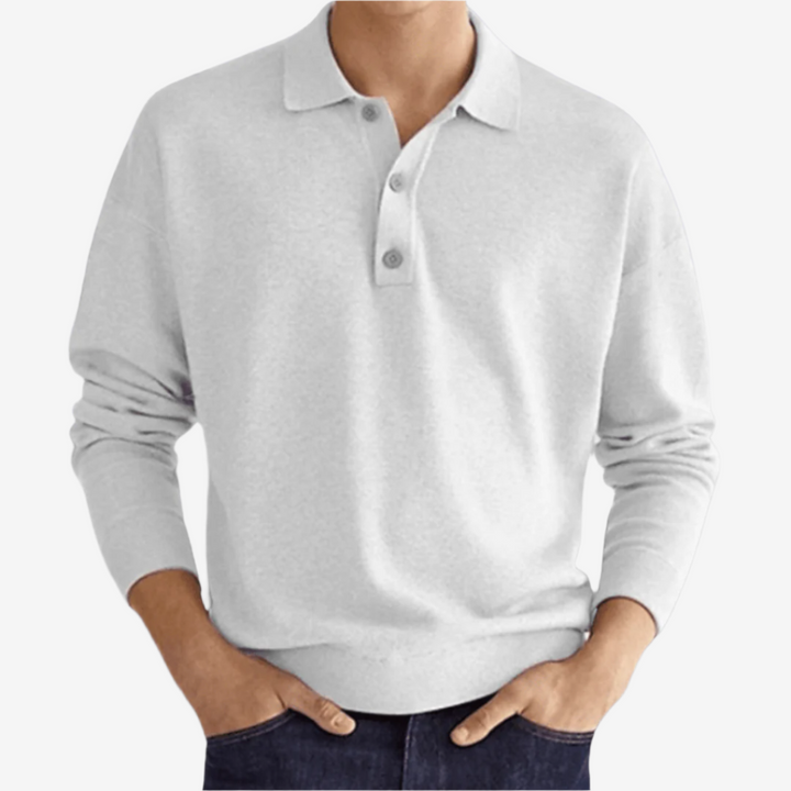 Polo-Pullover für den Herbst - Stillvolle Strick Langarm Polo für Herren